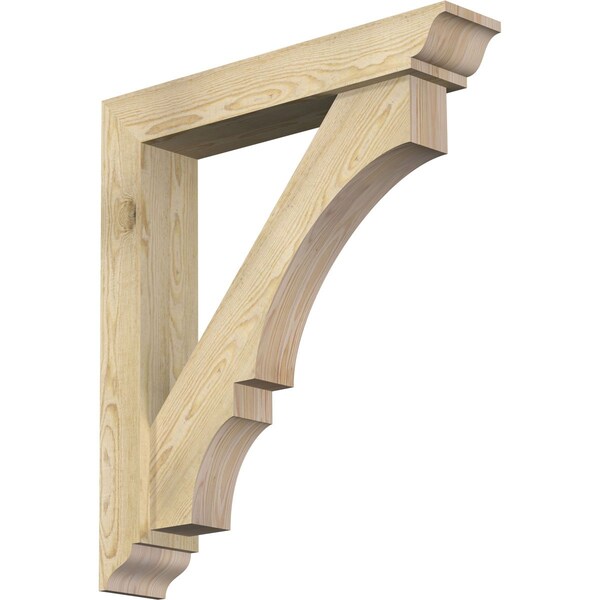 Ekena Millwork Balboa Traditional Rough Sawn Bracket w/ Offset Brace, Douglas Fir, 6"W x 32"D x 36"H BKT0604X32X36BOA01RDF - main